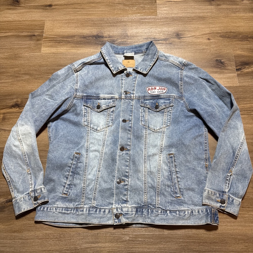 Ron Jon‎ Surf Shop Blue Jean Denim Jacket Size XL